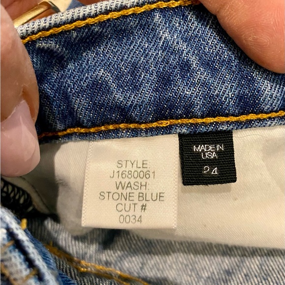 Veronica Beard Ines High Rise Girlfriend Straight Leg Ribbon Detailing Jeans 24 - Picture 5 of 8